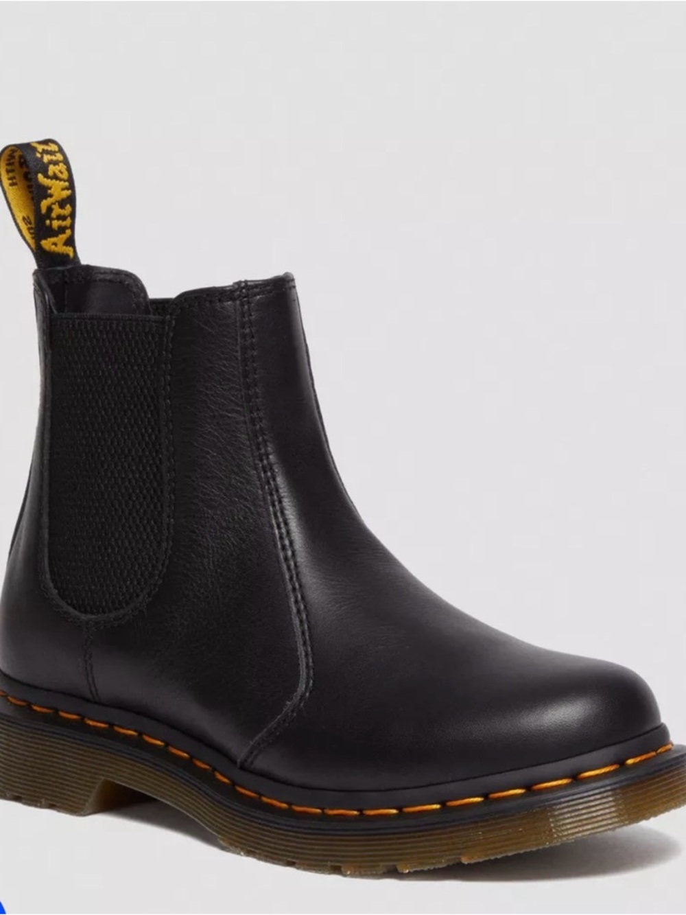 Dr. Martens Black Leather Chelsea Boot with Yellow Pull-Tab